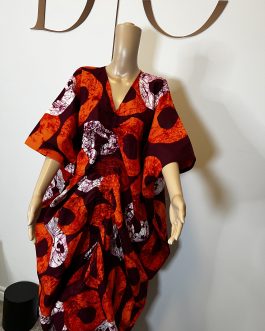 Ankara Drawstring Butterfly dress